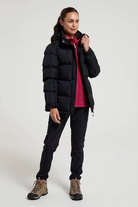 'Snow' Women's Padded Jacket Water Resistant Full Zip Warm Cosy Coat Black - Image 2