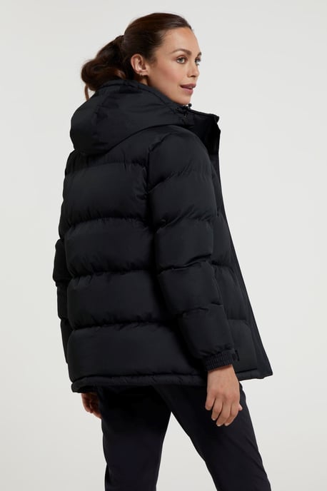 'Snow' Women's Padded Jacket Water Resistant Full Zip Warm Cosy Coat Black - Image 3