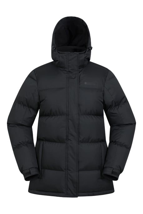 'Snow' Women's Padded Jacket Water Resistant Full Zip Warm Cosy Coat Black - Image 5