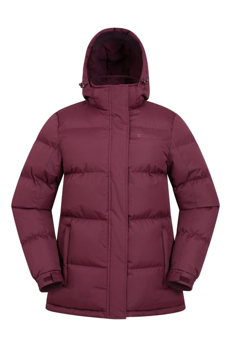 'Snow' Women's Padded Jacket Water Resistant Full Zip Warm Cosy Coat Burgundy - Image 2