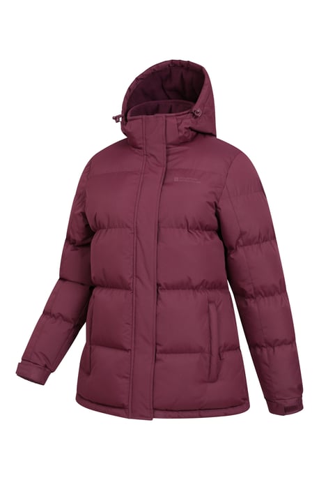 'Snow' Women's Padded Jacket Water Resistant Full Zip Warm Cosy Coat Burgundy - Image 5