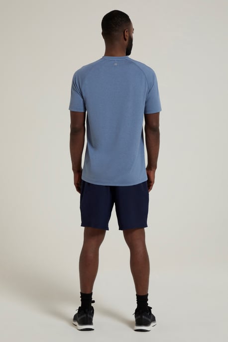 'Agra' Men's Melange T-Shirt Quick Wicking Breathable Sports T-Shirt Dark Blue - Image 3