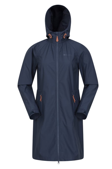 'Ioana' Women's Longline Softshell Jacket Water Resistant Breathable Activewear Navy - Image 5
