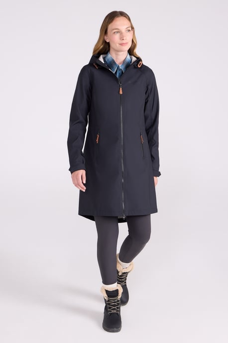 'Ioana' Women's Longline Softshell Jacket Water Resistant Breathable Activewear Black - Image 2