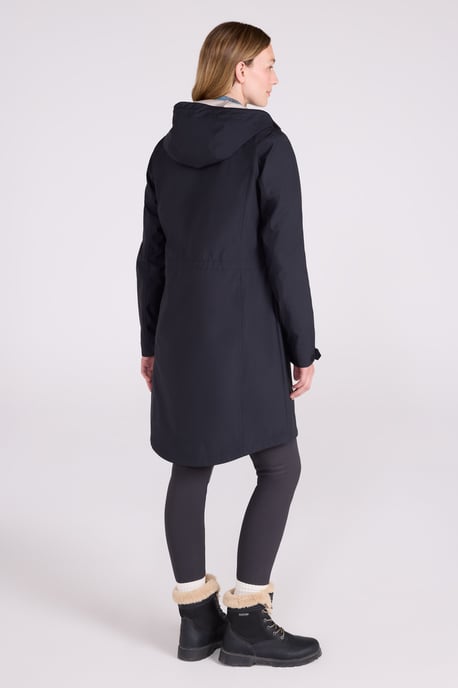'Ioana' Women's Longline Softshell Jacket Water Resistant Breathable Activewear Black - Image 3