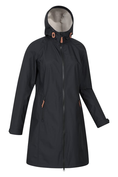 'Ioana' Women's Longline Softshell Jacket Water Resistant Breathable Activewear Black - Image 6