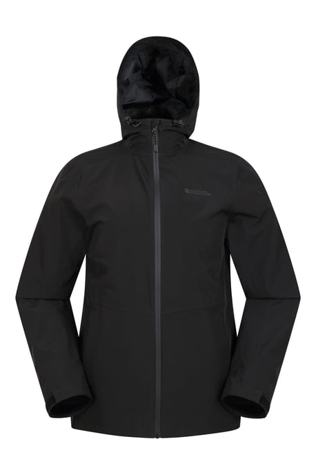 'Covert' Men's Rain Jacket with Adjustable Hood Waterproof Coat Black - Image 5