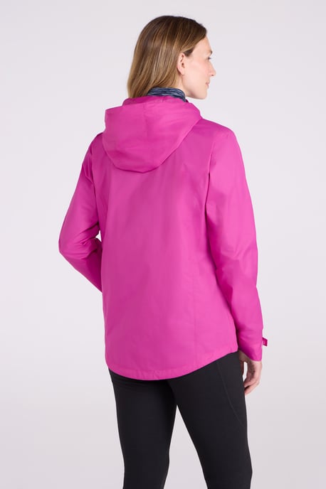 'Swerve' Women's Waterproof Jacket with Adjustable Hood Rain Coat Pink - Image 3