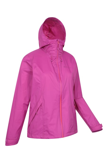 'Swerve' Women's Waterproof Jacket with Adjustable Hood Rain Coat Pink - Image 6