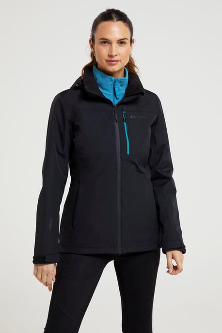 'Rainforest' Women's Jacket with Pockets Waterproof Rain Coat Black - Image 2