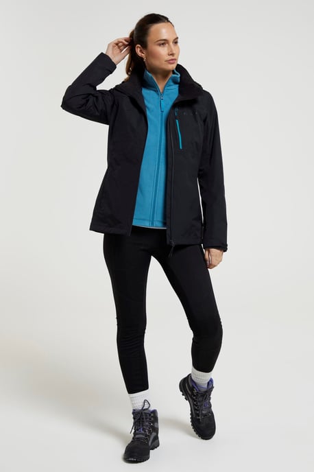 'Rainforest' Women's Jacket with Pockets Waterproof Rain Coat Black - Image 3