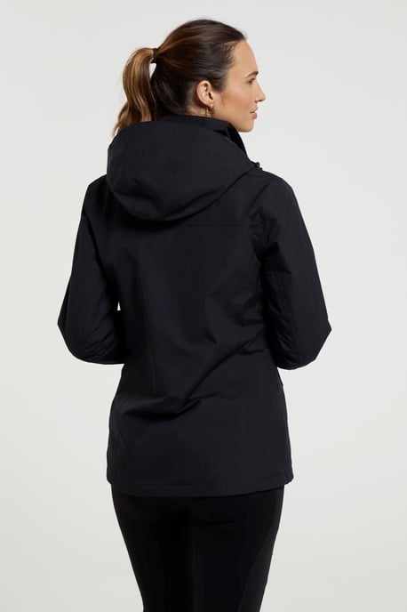 'Rainforest' Women's Jacket with Pockets Waterproof Rain Coat Black - Image 5