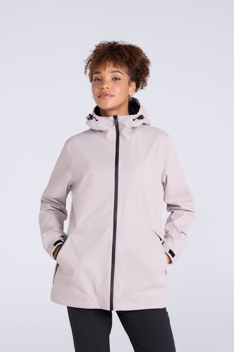 'Pace' Women's Waterproof Jacket Breathable Packable Coat Beige - Image 1