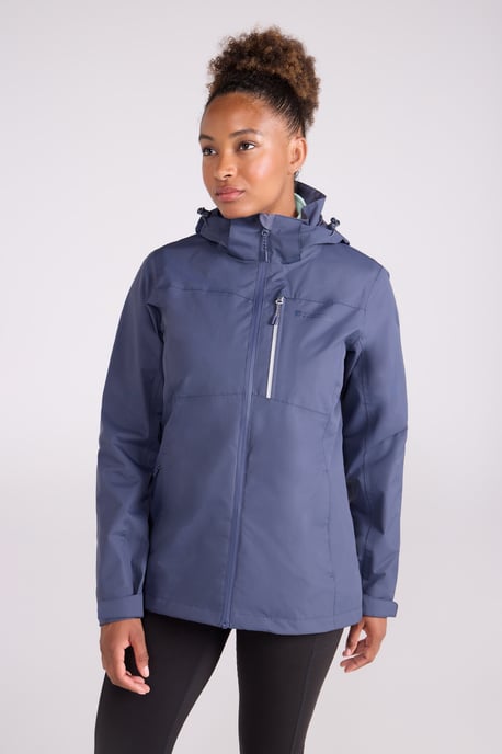 'Rainforest' Women's Jacket with Pockets Waterproof Rain Coat Blue - Image 2