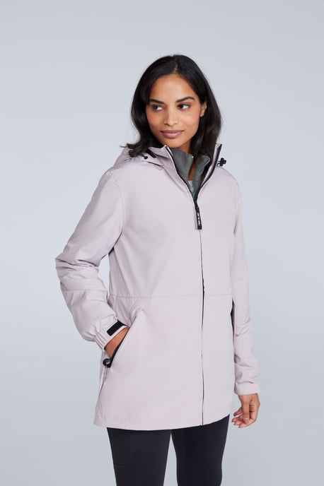 'Pace' Women's Waterproof Jacket Breathable Packable Coat Ecru - Image 2