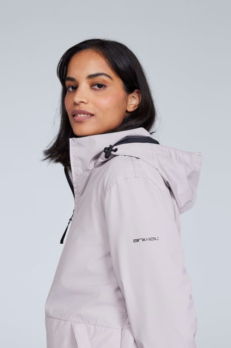 'Pace' Women's Waterproof Jacket Breathable Packable Coat Ecru - Image 4