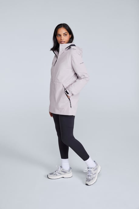 'Pace' Women's Waterproof Jacket Breathable Packable Coat Ecru - Image 5