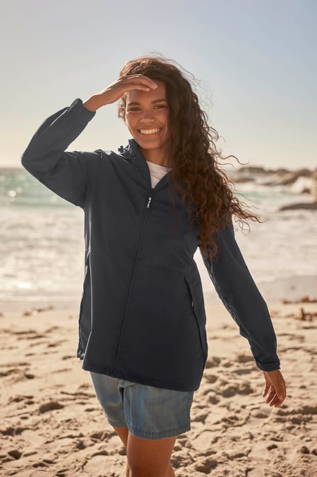 'Pace' Women's Waterproof Jacket Breathable Packable Coat Navy - Image 1