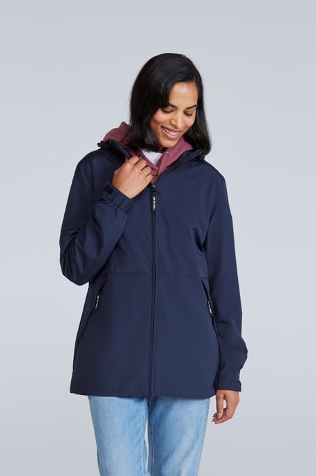 'Pace' Women's Waterproof Jacket Breathable Packable Coat Navy - Image 2