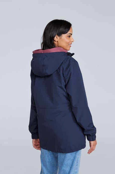 'Pace' Women's Waterproof Jacket Breathable Packable Coat Navy - Image 3