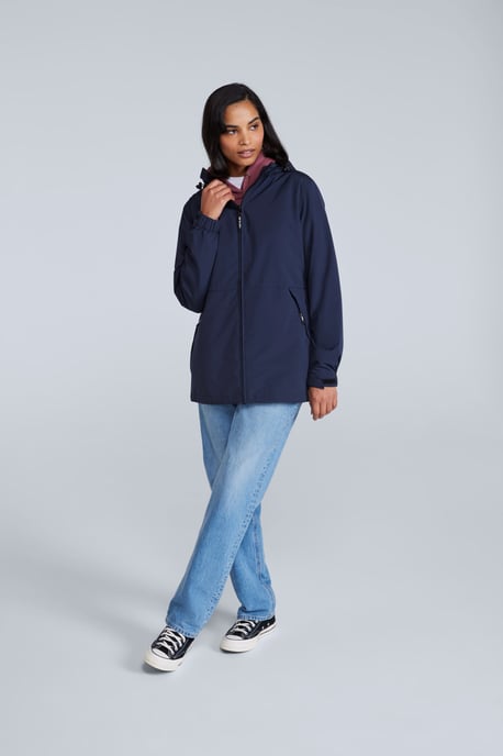 'Pace' Women's Waterproof Jacket Breathable Packable Coat Navy - Image 4