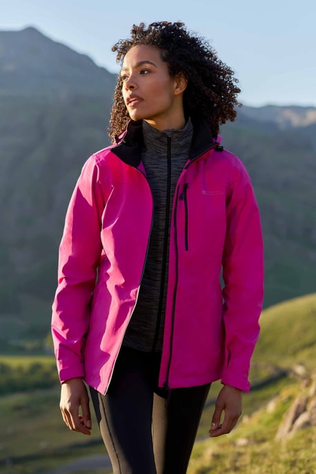 'Rainforest' Women's Jacket with Pockets Waterproof Rain Coat Pink - Image 1