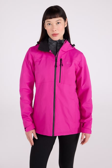 'Rainforest' Women's Jacket with Pockets Waterproof Rain Coat Pink - Image 2