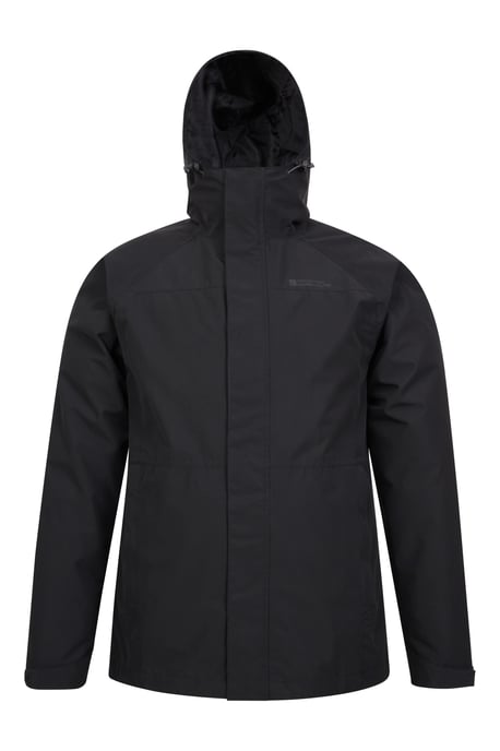 'Alaskan' Men's 3 In 1 Long Jacket with Pockets Breathable Coat Black - Image 6
