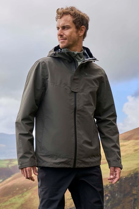 'Arlberg Extreme' Men's Jacket with Adjustable Hood Waterproof Coat Khaki - Image 1