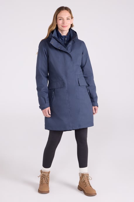 'Rain On' Women's 3 In 1 Jacket with Pockets Waterproof Breathable Coat Blue - Image 1