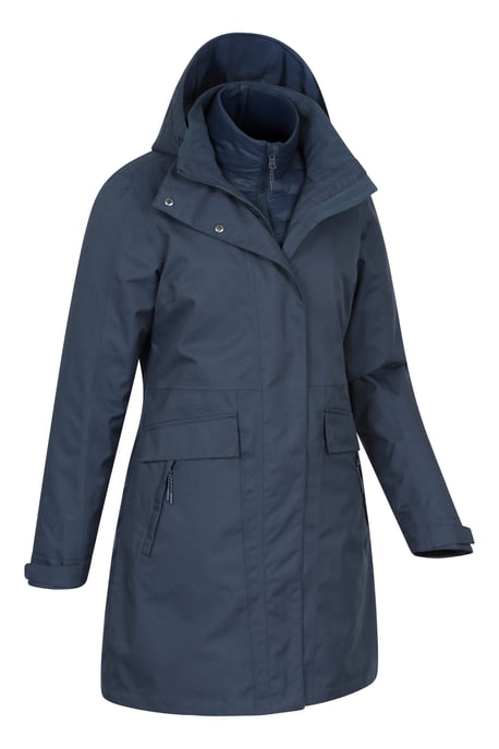 'Rain On' Women's 3 In 1 Jacket with Pockets Waterproof Breathable Coat Blue - Image 6