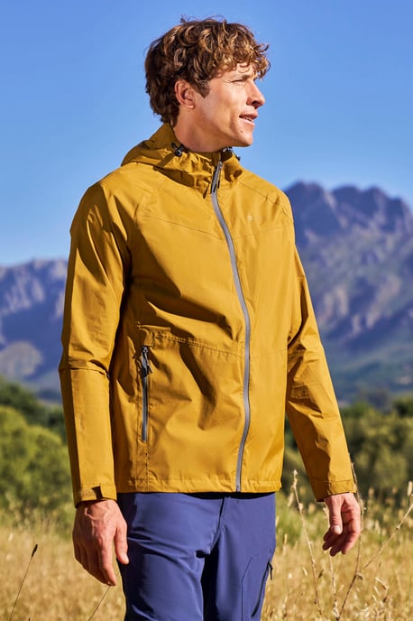 'Summit Extreme' Men's Jacket Waterproof Gym Walking Rain Coat Mustard - Image 1