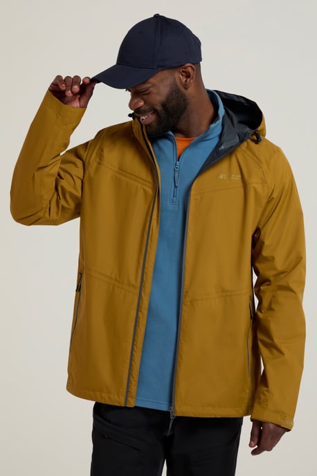 'Summit Extreme' Men's Jacket Waterproof Gym Walking Rain Coat Mustard - Image 3