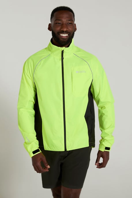 'Adrenaline' Men's Cycling Jacket Reflective Waterproof Coat Yellow - Image 1