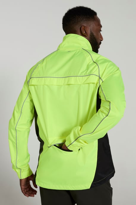 'Adrenaline' Men's Cycling Jacket Reflective Waterproof Coat Yellow - Image 4