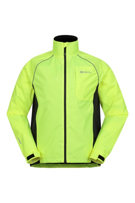 'Adrenaline' Men's Cycling Jacket Reflective Waterproof Coat Yellow - Image 5