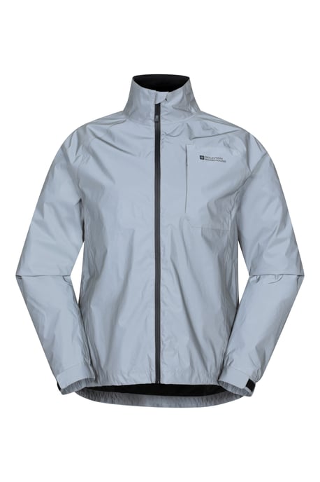 'Adrenaline' Men's Cycling Jacket Reflective Waterproof Coat Silver - Image 5