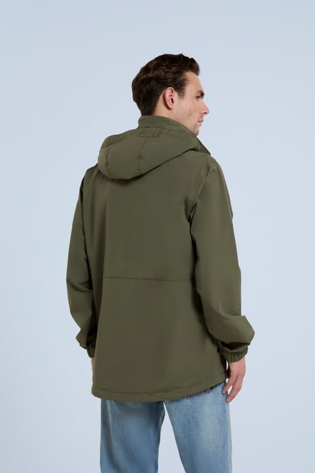 'Pace' Men's Waterproof Jacket with Adjustable Hood & Cuffs Packable Coat Khaki - Image 4