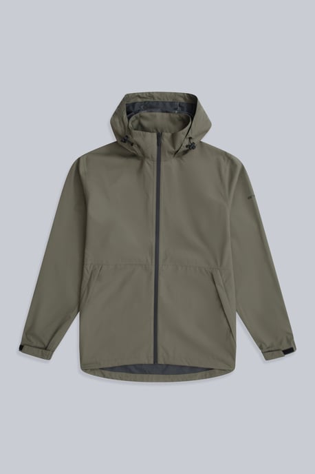 'Pace' Men's Waterproof Jacket with Adjustable Hood & Cuffs Packable Coat Khaki - Image 6