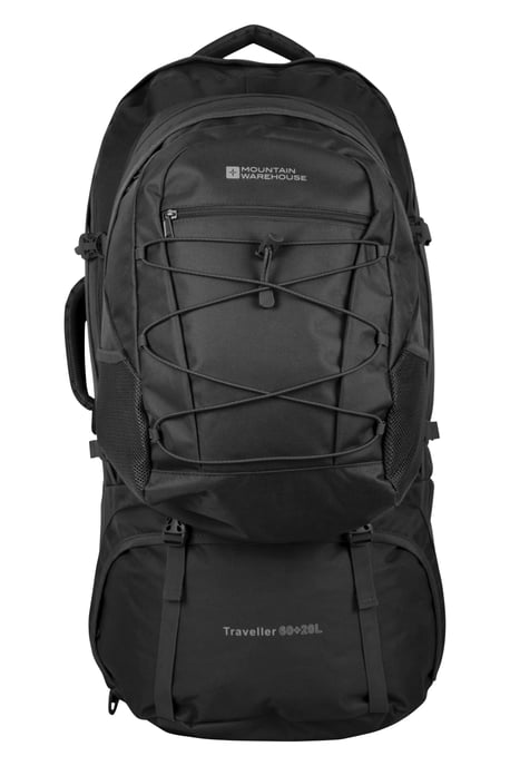 'Traveller' Unisex 2 in 1 Rucksack with Detachable Daypack Travelling Bag Black - Image 2