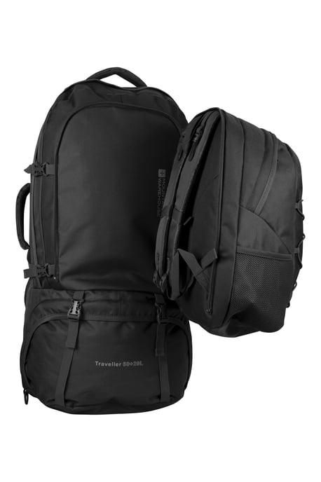'Traveller' Unisex 2 in 1 Rucksack with Detachable Daypack Travelling Bag Black - Image 3