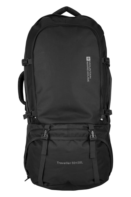 'Traveller' Unisex 2 in 1 Rucksack with Detachable Daypack Travelling Bag Black - Image 6