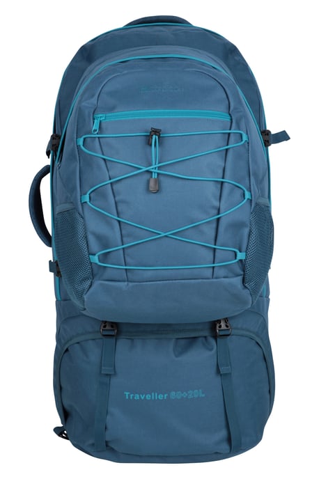 'Traveller' Unisex 2 in 1 Rucksack with Detachable Daypack Travelling Bag Teal - Image 2