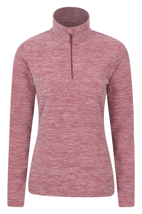 'Snowdon' Women's Fleece Top Half Zip Breathable Quick Dry Sweater Pink - Image 1