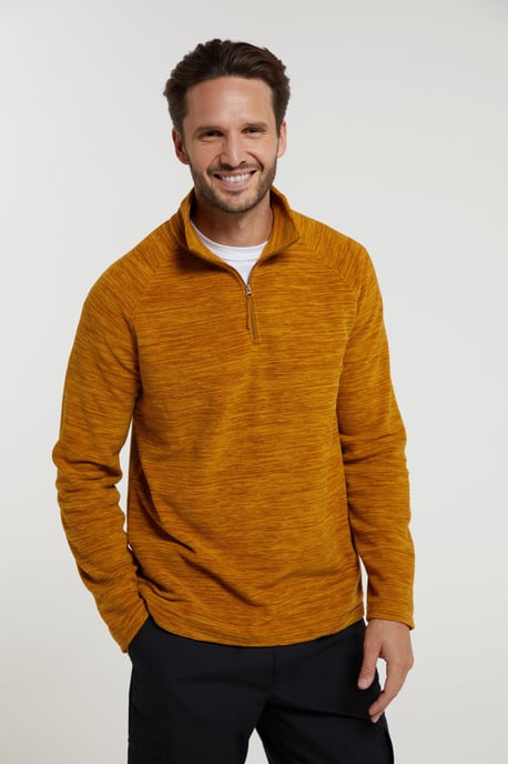 'Snowdon' Men's Fleece Top Half Zip Breathable Quick Dry Sweater Mustard - Image 2