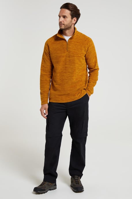 'Snowdon' Men's Fleece Top Half Zip Breathable Quick Dry Sweater Mustard - Image 3
