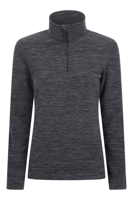 'Snowdon' Women's Fleece Top Half Zip Breathable Quick Dry Sweater Black - Image 1