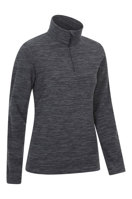 'Snowdon' Women's Fleece Top Half Zip Breathable Quick Dry Sweater Black - Image 2