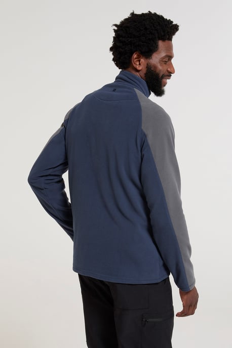 'Ashbourne' Men's Fleece Jacket Half Zip Mid Layer Sweater Dark Blue - Image 4
