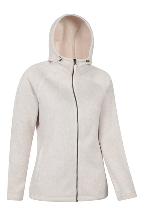 'Nevis Women's Fleece Jacket with Pockets Full Zip Base Layer Beige - Image 2